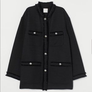 Black Army Textured Weave Jacket